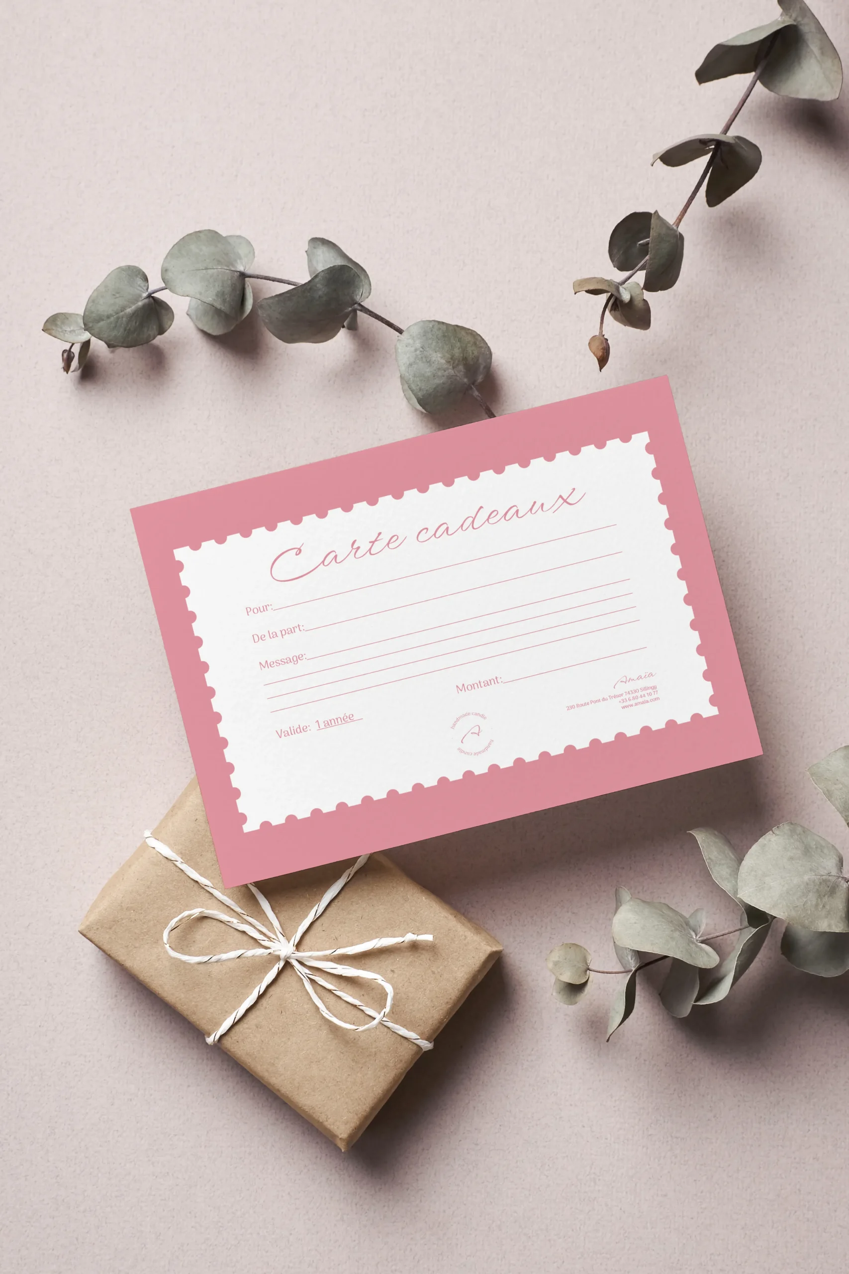 Carte Cadeau Amaïa bougie sillingy