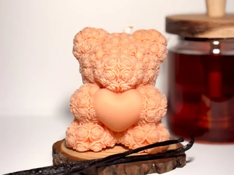 Bougie_flowerbear_orange_Amaïa_bougie_sillingy